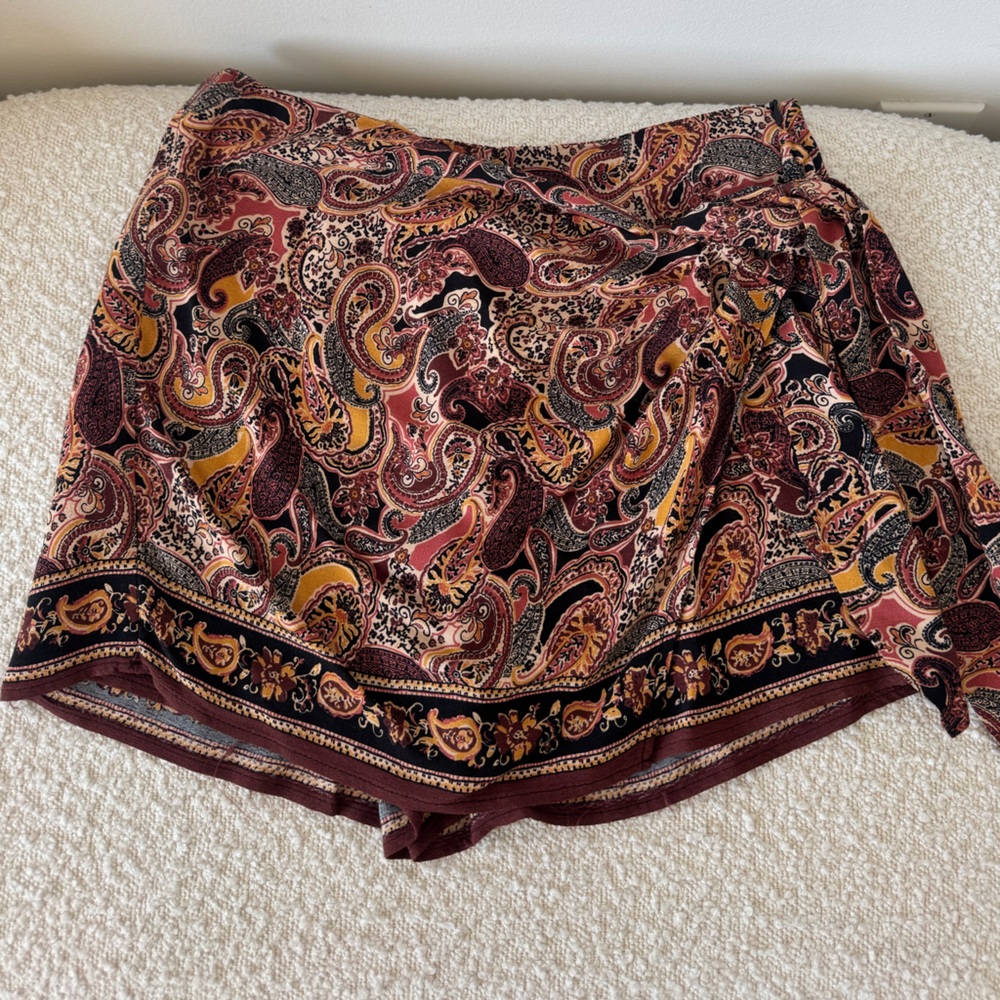 Zara Paisley Wrap Skort